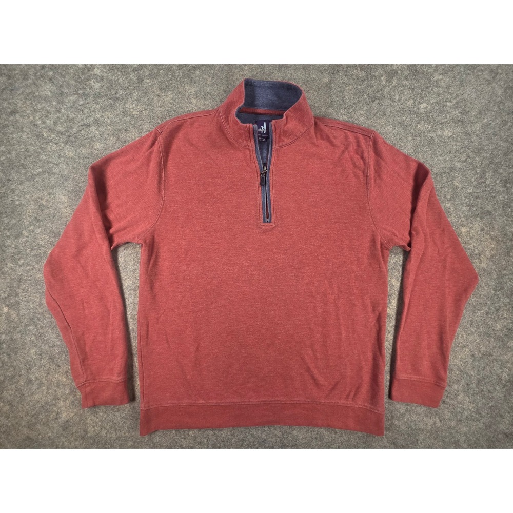 Johnnie-O Mens Medium Red Quarter Zip Pullover Cotton Modal Blend Sweater Golf